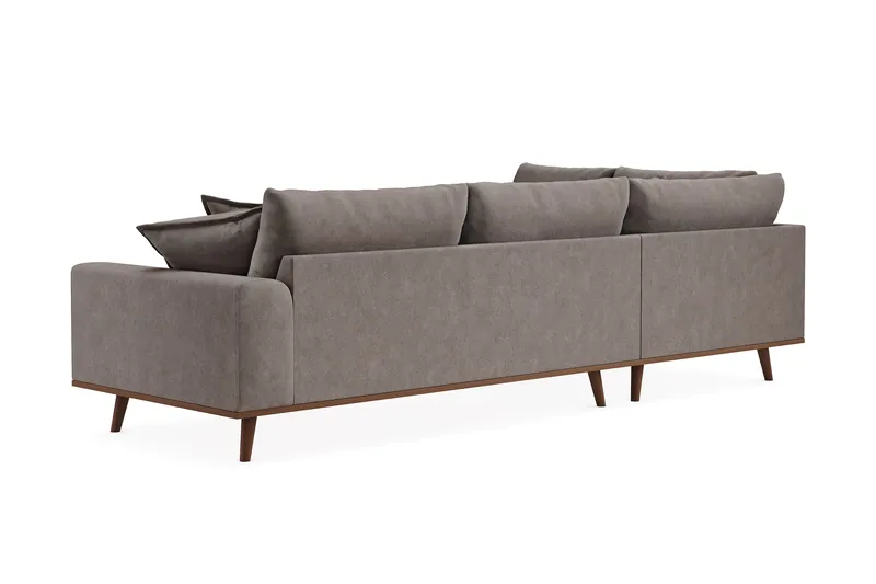 Copenhagen Premium 4-sits Vänstervänd L-formad Djup Schäslongsoffa i Tyg - Brun - Products - Möbler - Soffa - Divansoffa & schäslongsoffa - 4 sits soffa med divan