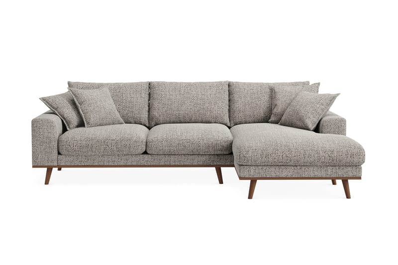 Copenhagen Premium 4-sits Högervänd L-formad Djup Divansoffa i Chenille - Grå - Products - Möbler - Soffa - Divansoffa & schäslongsoffa - 4 sits soffa med divan