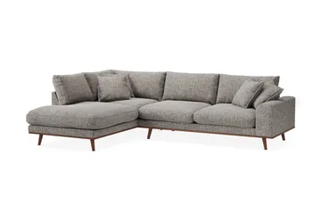 Copenhagen Premium 4-sits Vänstervänd L-formad Djup Schäslongsoffa i Chenille - Grå - Products - Möbler - Soffa - Divansoffa & schäslongsoffa - 4 sits soffa med divan