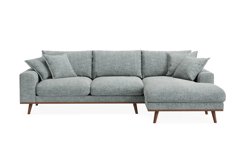 Copenhagen Premium 4-sits Högervänd L-formad Djup Divansoffa i Chenille - Grå/Blå - Products - Möbler - Soffa - Divansoffa & schäslongsoffa - 4 sits soffa med divan