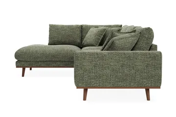 Copenhagen Premium 4-sits Vänstervänd L-formad Djup Schäslongsoffa i Chenille - Grön - Products - Möbler - Soffa - Divansoffa & schäslongsoffa - 4 sits soffa med divan