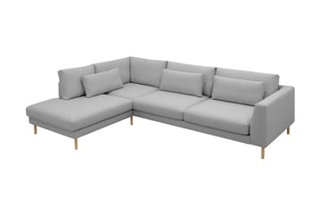 Florenz 4-sits Vänstervänd L-formad Schäslongsoffa i Tyg - Ljusgrå - Products - Möbler - Soffa - Divansoffa & schäslongsoffa - 4 sits soffa med divan