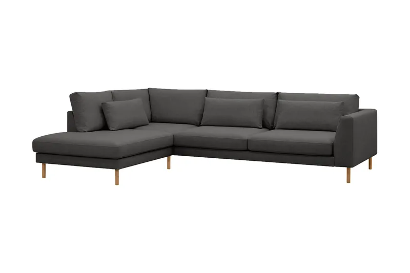 Florenz 4-sits Vänstervänd L-formad Schäslongsoffa i Tyg - Mörkgrå - Products - Möbler - Soffa - Divansoffa & schäslongsoffa - 4 sits soffa med divan