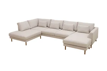 Florenz 4-sits Vänstervänd U-formad Soffa med Divan och Schäslong i Tyg - Beige - Products - Möbler - Soffa - Divansoffa & schäslongsoffa - 4 sits soffa med divan