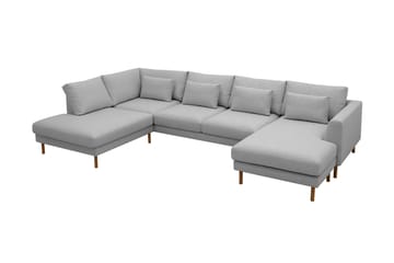 Florenz 4-sits Vänstervänd U-formad Soffa med Divan och Schäslong i Tyg - Ljusgrå - Products - Möbler - Soffa - Divansoffa & schäslongsoffa - 4 sits soffa med divan