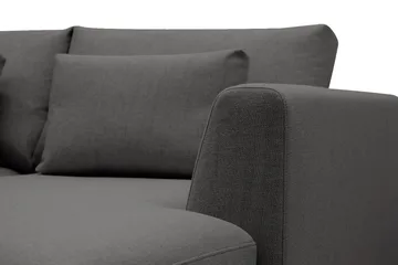 Florenz 4-sits Vänstervänd U-formad Soffa med Divan och Schäslong i Tyg - Mörkgrå - Products - Möbler - Soffa - Divansoffa & schäslongsoffa - 4 sits soffa med divan