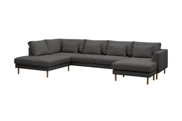 Florenz 4-sits Vänstervänd U-formad Soffa med Divan och Schäslong i Tyg - Mörkgrå - Products - Möbler - Soffa - Divansoffa & schäslongsoffa - 4 sits soffa med divan