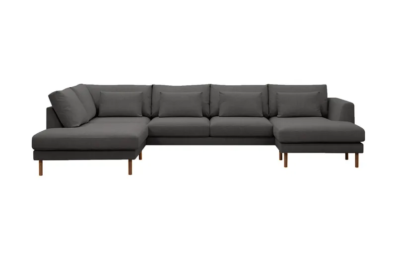 Florenz 4-sits Vänstervänd U-formad Soffa med Divan och Schäslong i Tyg - Mörkgrå - Products - Möbler - Soffa - Divansoffa & schäslongsoffa - 4 sits soffa med divan