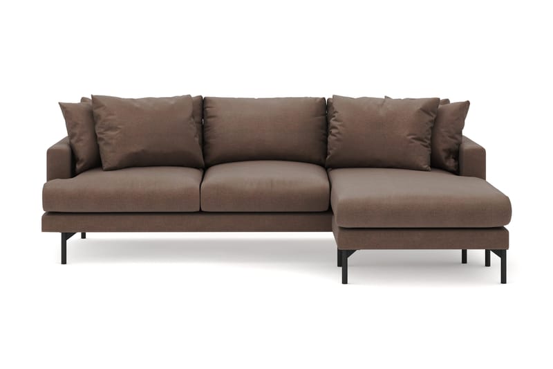 Menard 3-sits Högervänd L-formad Divansoffa i Tyg - Brun - Products - Möbler - Soffa - Divansoffa & schäslongsoffa - 3 sits soffa med divan
