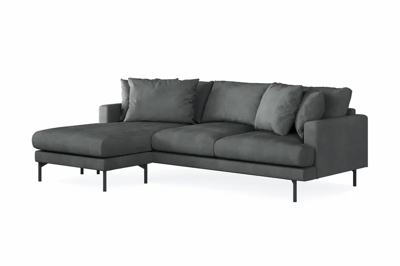 Menard 3-sits Vänstervänd L-formad Divansoffa i Manchester - Grå - Products - Möbler - Soffa - Divansoffa & schäslongsoffa - 3 sits soffa med divan