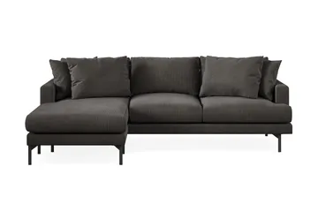 Menard 3-sits Vänstervänd L-formad Divansoffa i Manchester - Mörkgrå - Products - Möbler - Soffa - Divansoffa & schäslongsoffa - 3 sits soffa med divan