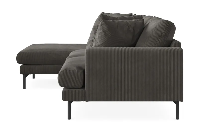 Menard 3-sits Vänstervänd L-formad Divansoffa i Manchester - Mörkgrå - Products - Möbler - Soffa - Divansoffa & schäslongsoffa - 3 sits soffa med divan