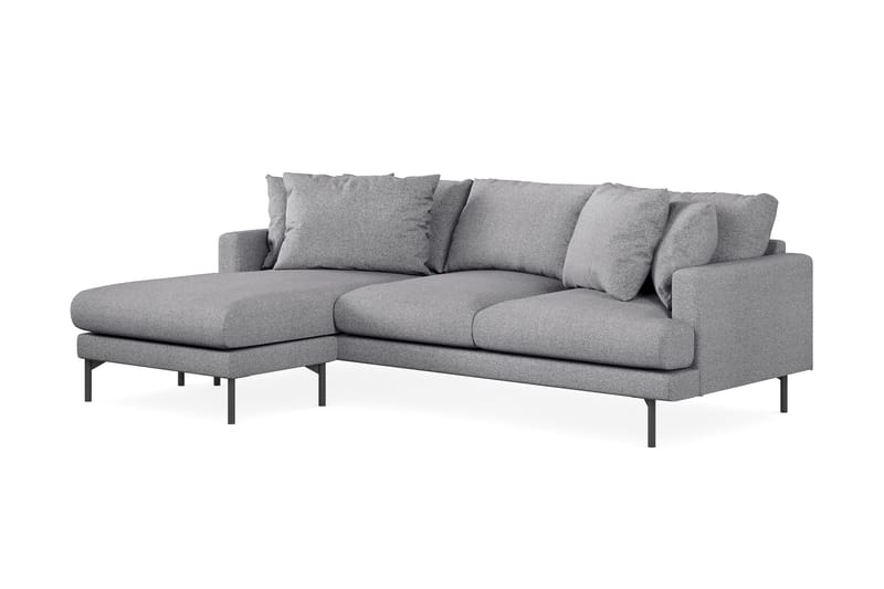 Menard 3-sits Vänstervänd L-formad Divansoffa i Tyg - Grå - Products - Möbler - Soffa - Divansoffa & schäslongsoffa - 3 sits soffa med divan
