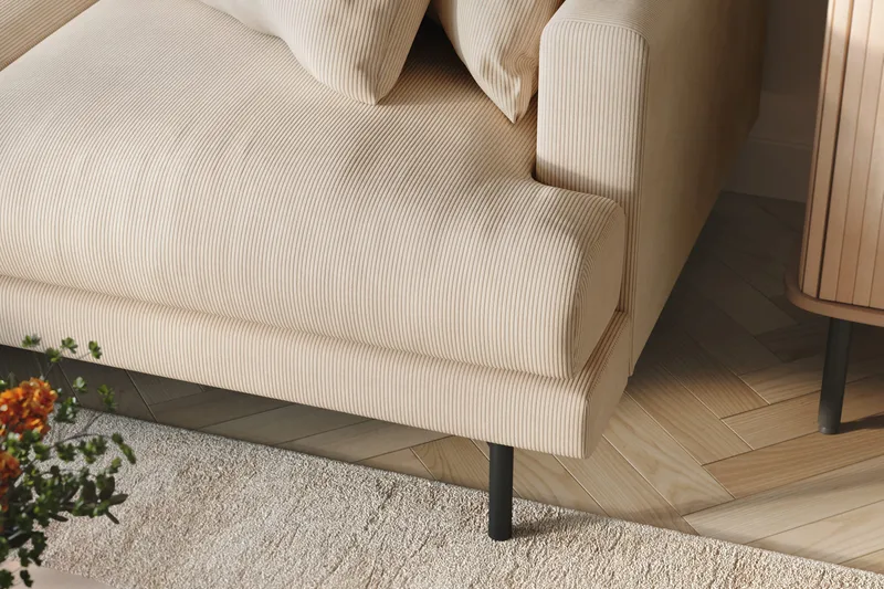 Menard 3-sits Vänstervänd L-formad Djup Divansoffa i Manchester - Beige - Products - Möbler - Soffa - Divansoffa & schäslongsoffa - 3 sits soffa med divan