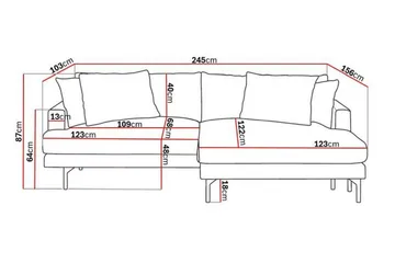 Menard 4-sits Högervänd L-formad Divansoffa i Manchester - Grå - Products - Möbler - Soffa - Divansoffa & schäslongsoffa - 4 sits soffa med divan