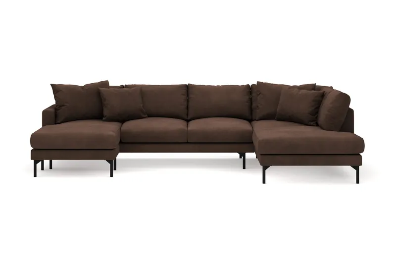 Menard 4-sits Högervänd Stor U-formad Djup Soffa med Divan och Schäslong i Manchester, Brun