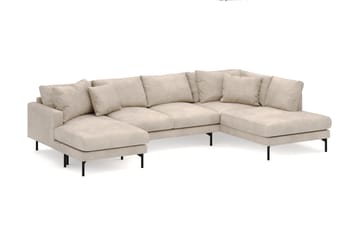 Menard 4-sits Högervänd Stor U-formad Djup Soffa med Divan och Schäslong i Manchester - Greige - Products - Möbler - Soffa - Divansoffa & schäslongsoffa - 4 sits soffa med divan