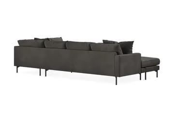 Menard 4-sits Högervänd Stor U-formad Djup Soffa med Divan och Schäslong i Manchester - Mörkgrå - Products - Möbler - Soffa - Divansoffa & schäslongsoffa - 4 sits soffa med divan
