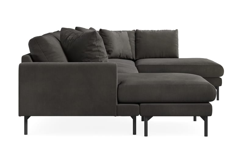 Menard 4-sits Högervänd Stor U-formad Djup Soffa med Divan och Schäslong i Manchester - Mörkgrå - Products - Möbler - Soffa - Divansoffa & schäslongsoffa - 4 sits soffa med divan