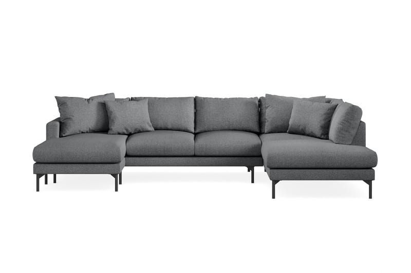 Menard 4-sits Högervänd Stor U-formad Djup Soffa med Divan och Schäslong i Tyg - Mörkgrå - Products - Möbler - Soffa - Divansoffa & schäslongsoffa - 4 sits soffa med divan