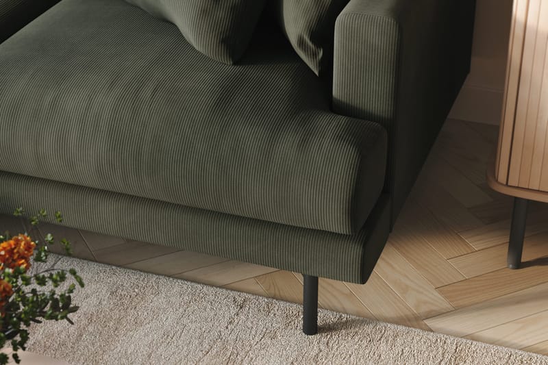 Menard 4-sits Vänstervänd L-formad Divansoffa i Manchester - Mörkgrön - Products - Möbler - Soffa - Divansoffa & schäslongsoffa - 4 sits soffa med divan