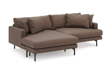 Menard 4-sits Vänstervänd L-formad Divansoffa i Tyg - Brun - Products - Möbler - Soffa - Divansoffa & schäslongsoffa - 4 sits soffa med divan