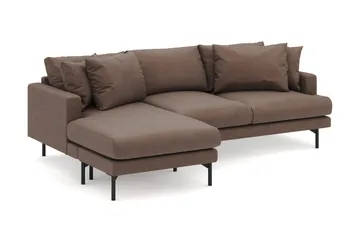 Menard 4-sits Vänstervänd L-formad Djup Divansoffa i Tyg - Brun - Products - Möbler - Soffa - Divansoffa & schäslongsoffa - 3 sits soffa med divan