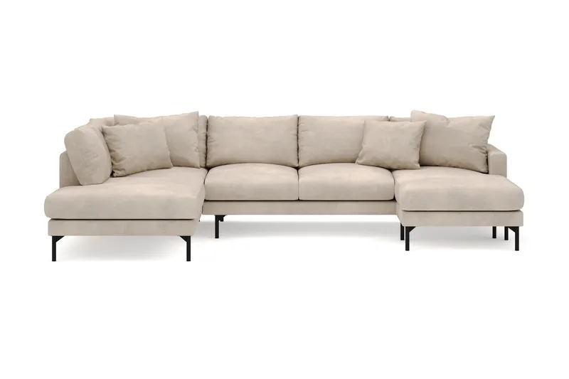 Menard 4-sits Vänstervänd Stor U-formad Djup Large Soffa med Divan och Schäslong i Manchester - Greige - Products - Möbler - Soffa - Divansoffa & schäslongsoffa - 4 sits soffa med divan
