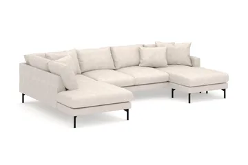 Menard 4-sits Vänstervänd Stor U-formad Djup Large Soffa med Divan och Schäslong i Tyg - Beige - Products - Möbler - Soffa - Divansoffa & schäslongsoffa - 4 sits soffa med divan