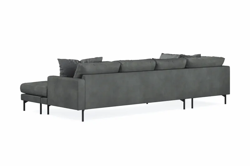 Menard 4-sits Vänstervänd Stor U-formad Djup Soffa med Divan och Schäslong i Manchester - Grå - Products - Möbler - Soffa - Divansoffa & schäslongsoffa - 4 sits soffa med divan