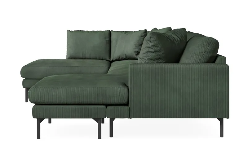Menard 4-sits Vänstervänd Stor U-formad Djup Soffa med Divan och Schäslong i Manchester - Grön - Products - Möbler - Soffa - Divansoffa & schäslongsoffa - 4 sits soffa med divan
