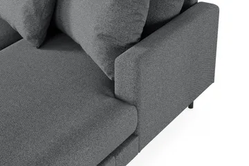 Menard 4-sits Vänstervänd Stor U-formad Djup Soffa med Divan och Schäslong i Tyg - Mörkgrå - Products - Möbler - Soffa - Divansoffa & schäslongsoffa - 4 sits soffa med divan
