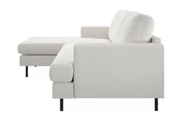 Menard Compact 3-sits Vänstervänd L-formad Divansoffa i Bouclé - Vit - Products - Möbler - Soffa - Divansoffa & schäslongsoffa - 3 sits soffa med divan