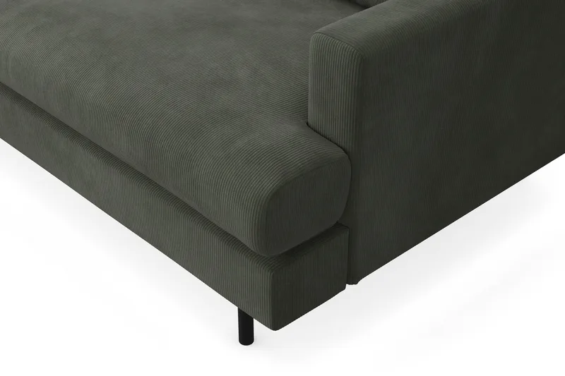 Menard Compact 3-sits Vänstervänd L-formad Divansoffa i Manchester - Mörkgrön - Products - Möbler - Soffa - Divansoffa & schäslongsoffa - 3 sits soffa med divan