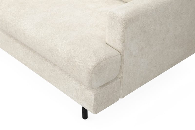 Menard Compact 3-sits Vänstervänd L-formad Divansoffa i Sammet - Krämvit - Products - Möbler - Soffa - Divansoffa & schäslongsoffa - 3 sits soffa med divan