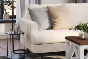 Menard Compact 4-sits Högervänd L-formad Schäslongsoffa i Manchester - Beige - Products - Möbler - Soffa - Divansoffa & schäslongsoffa - 4 sits soffa med divan