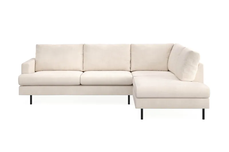 Menard Compact 4-sits Högervänd L-formad Schäslongsoffa i Manchester - Beige - Products - Möbler - Soffa - Divansoffa & schäslongsoffa - 4 sits soffa med divan