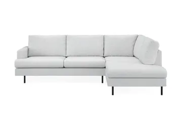 Menard Compact 4-sits Högervänd L-formad Schäslongsoffa i Tyg - Ljusgrå - Products - Möbler - Soffa - Divansoffa & schäslongsoffa - 4 sits soffa med divan