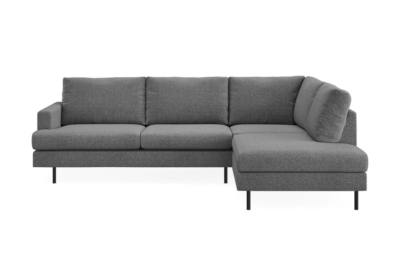 Menard Compact 4-sits Högervänd L-formad Schäslongsoffa i Tyg - Mörkgrå - Products - Möbler - Soffa - Divansoffa & schäslongsoffa - 4 sits soffa med divan