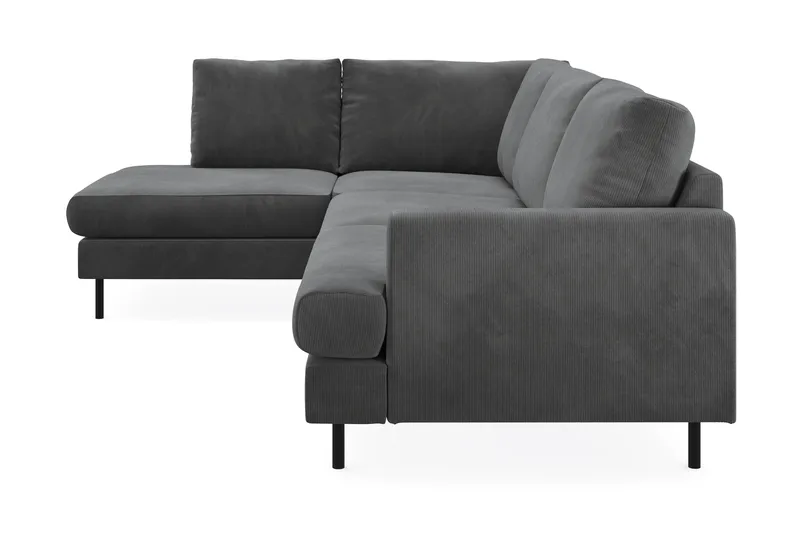 Menard Compact 4-sits Vänstervänd L-formad Schäslongsoffa i Manchester - Grå - Products - Möbler - Soffa - Divansoffa & schäslongsoffa - 4 sits soffa med divan