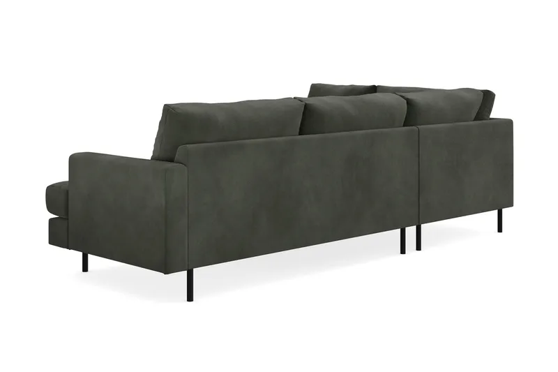 Menard Compact 4-sits Vänstervänd L-formad Schäslongsoffa i Manchester - Mörkgrön - Products - Möbler - Soffa - Divansoffa & schäslongsoffa - 4 sits soffa med divan