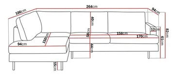 Menard Compact 4-sits Vänstervänd L-formad Schäslongsoffa i Sammet - Mörkgrön - Products - Möbler - Soffa - Divansoffa & schäslongsoffa - 4 sits soffa med divan