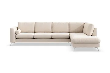 Ocean Lyx 4-sits Högervänd L-formad Schäslongsoffa i Tyg - Beige - Products - Möbler - Soffa - Divansoffa & schäslongsoffa - 4 sits soffa med divan
