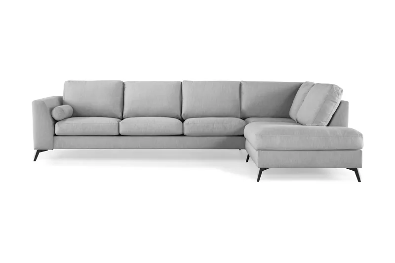Ocean Lyx 4-sits Högervänd L-formad Schäslongsoffa i Tyg - Grå - Products - Möbler - Soffa - Divansoffa & schäslongsoffa - 4 sits soffa med divan