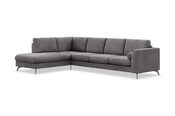 Ocean Lyx 4-sits Vänstervänd L-formad Schäslongsoffa i Manchester - Mörkgrå - Products - Möbler - Soffa - Divansoffa & schäslongsoffa - 4 sits soffa med divan