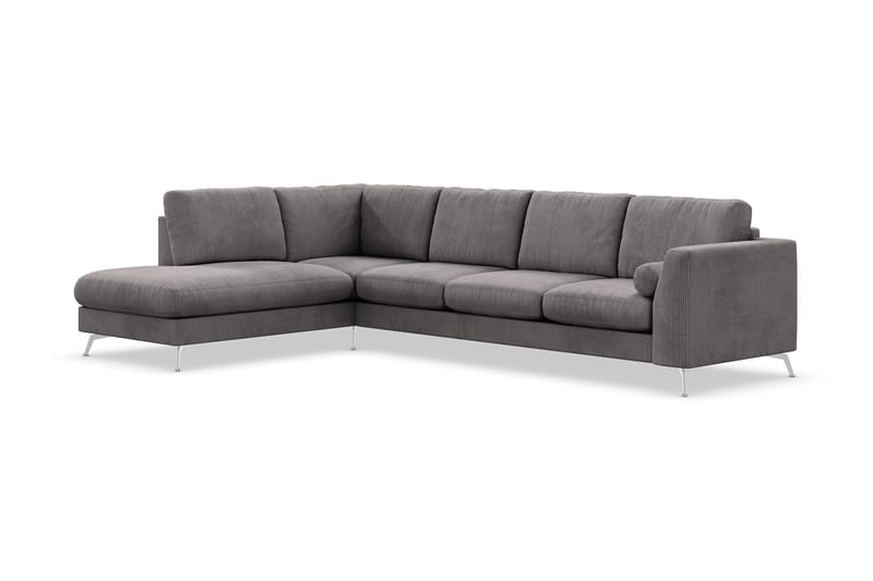 Ocean Lyx 4-sits Vänstervänd L-formad Schäslongsoffa i Manchester - Mörkgrå - Products - Möbler - Soffa - Divansoffa & schäslongsoffa - 4 sits soffa med divan