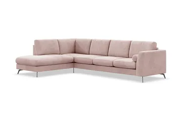 Ocean Lyx 4-sits Vänstervänd L-formad Schäslongsoffa i Manchester - Rosa - Products - Möbler - Soffa - Divansoffa & schäslongsoffa - 4 sits soffa med divan