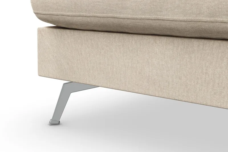 Ocean Lyx 4-sits Vänstervänd L-formad Schäslongsoffa i Sammet - Beige - Products - Möbler - Soffa - Divansoffa & schäslongsoffa - 4 sits soffa med divan