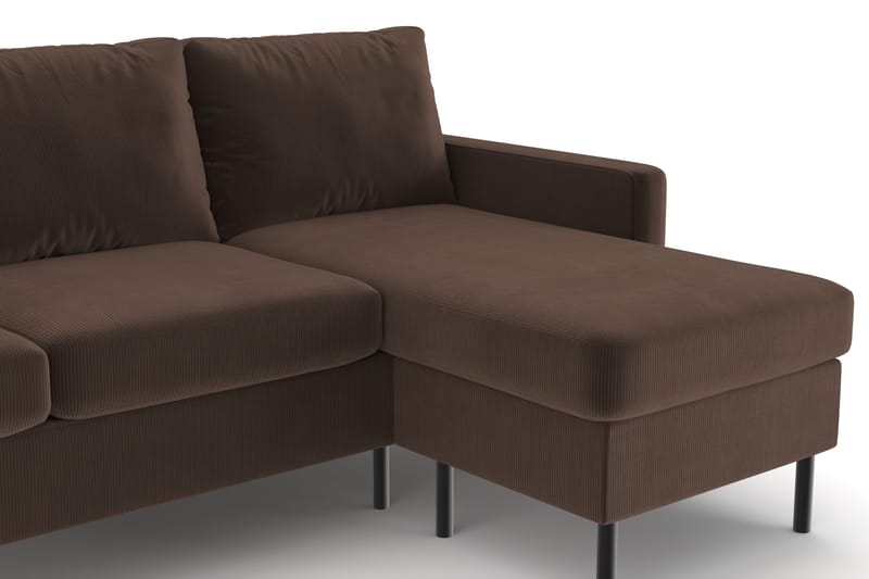 Peppe 3-sits Vändbar L-formad Divansoffa i Manchester - Brun - Products - Möbler - Soffa - Divansoffa & schäslongsoffa - 3 sits soffa med divan