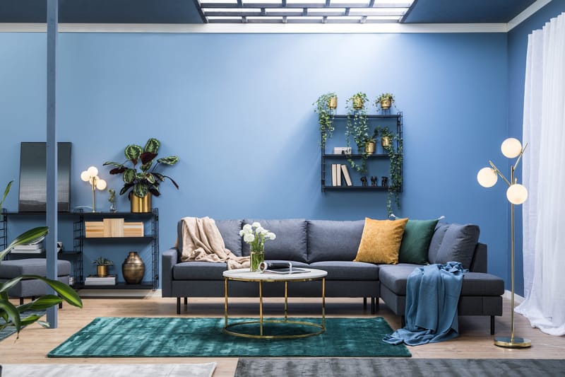 Peppe 4-sits Högervänd L-formad Schäslongsoffa i Tyg - Mörkgrå - Products - Möbler - Soffa - Divansoffa & schäslongsoffa - 4 sits soffa med divan